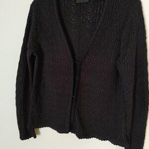 Axcess Liz Clairborne Black Button Down Long Sleeved Cardigan